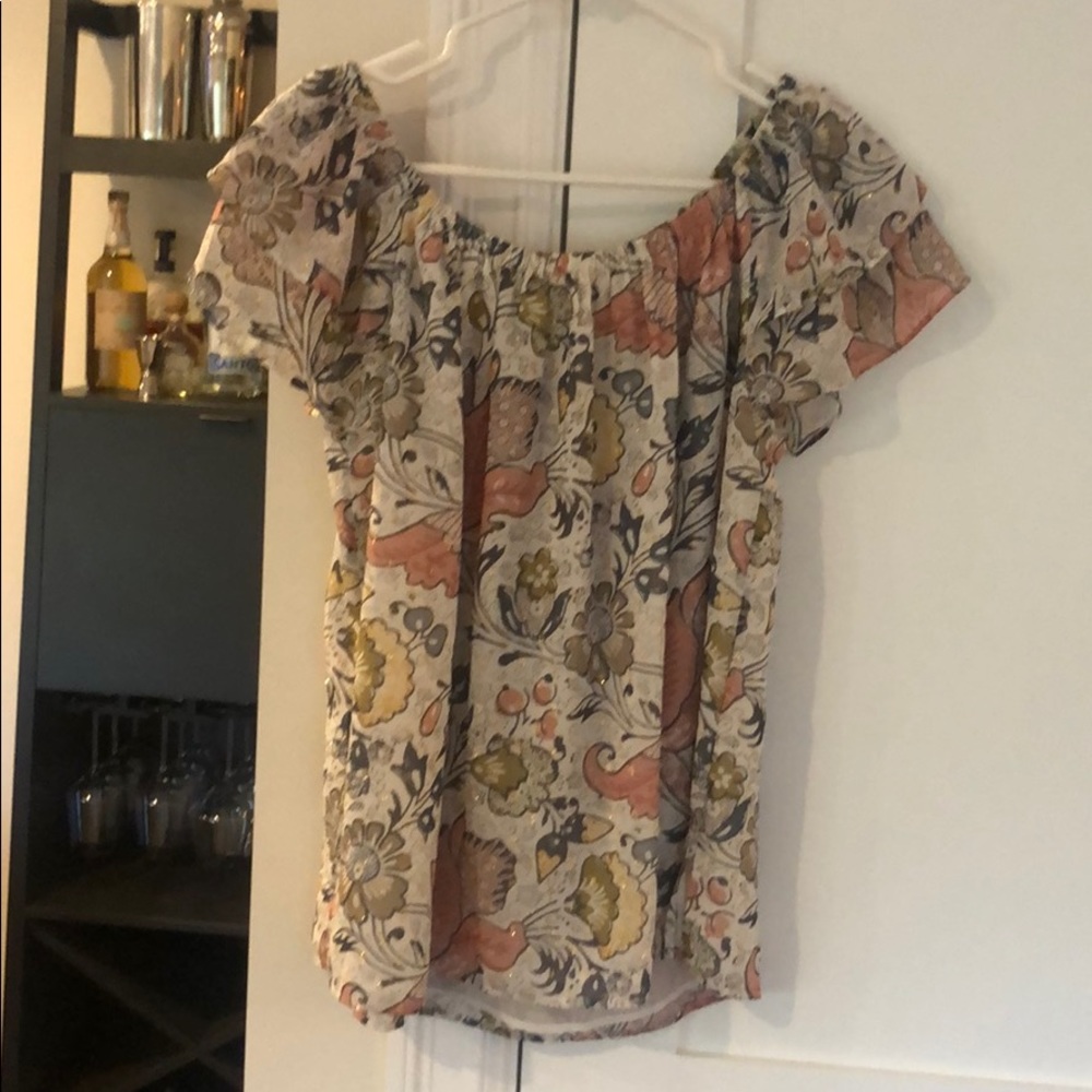 LOFT short sleeve off shoulder blouse medium
